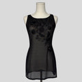 Embroidered mesh mini dress