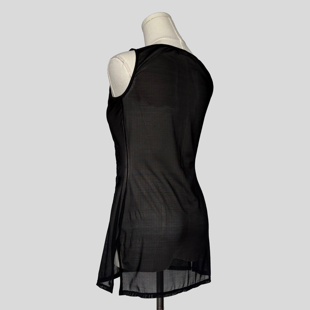 Embroidered mesh mini dress