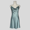 Draped silky slip in blue