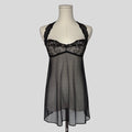 Lace trim halter slip