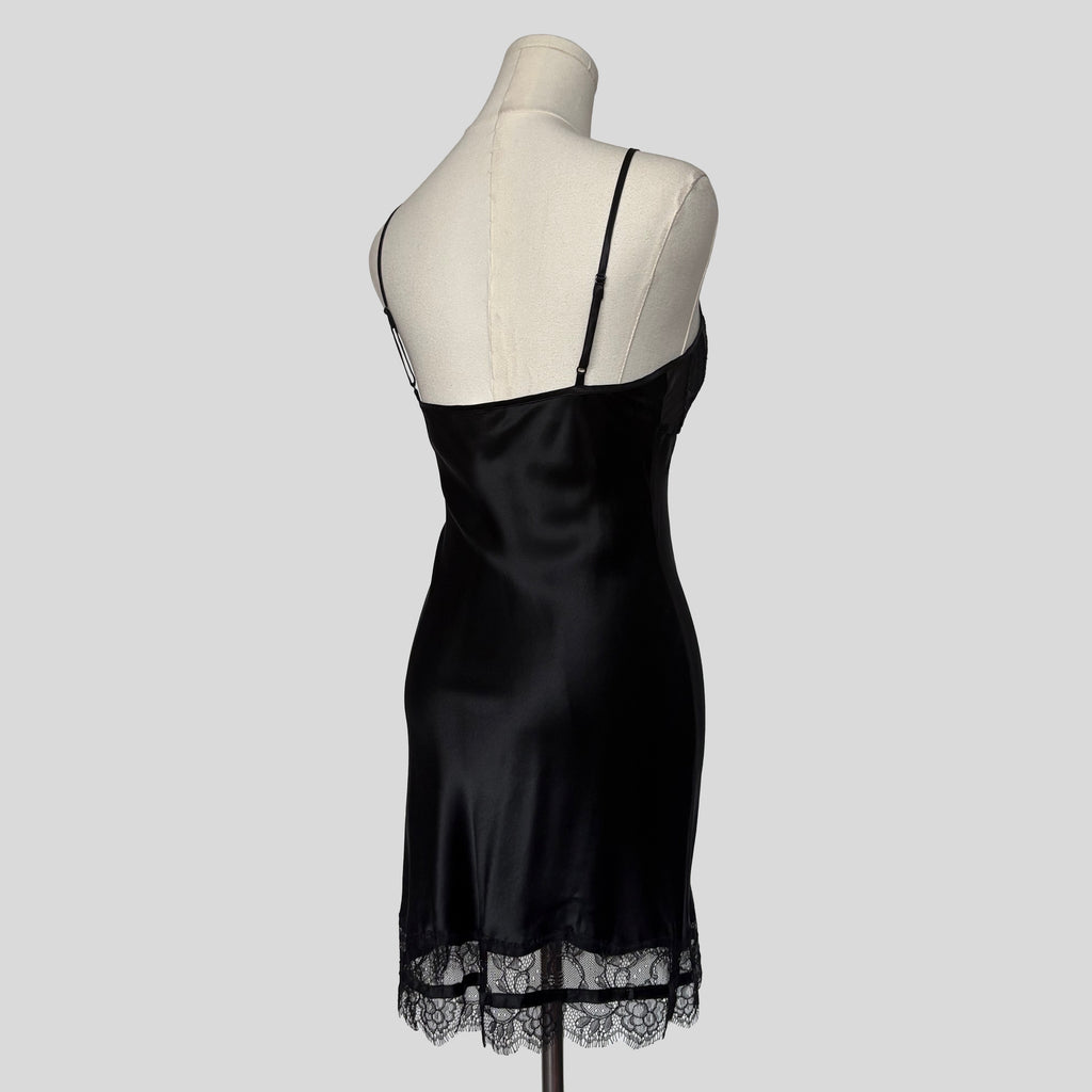 Eyelash lace trim slip