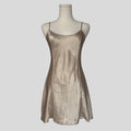 Crinkle textured slip dress in nude