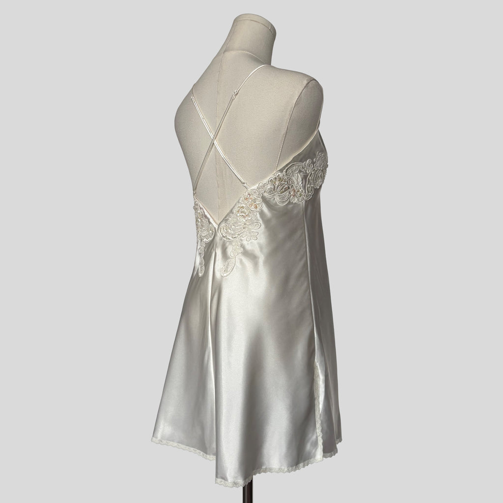 Pearl embellished silky slip