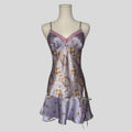Paisley floral ruffled slip in purple