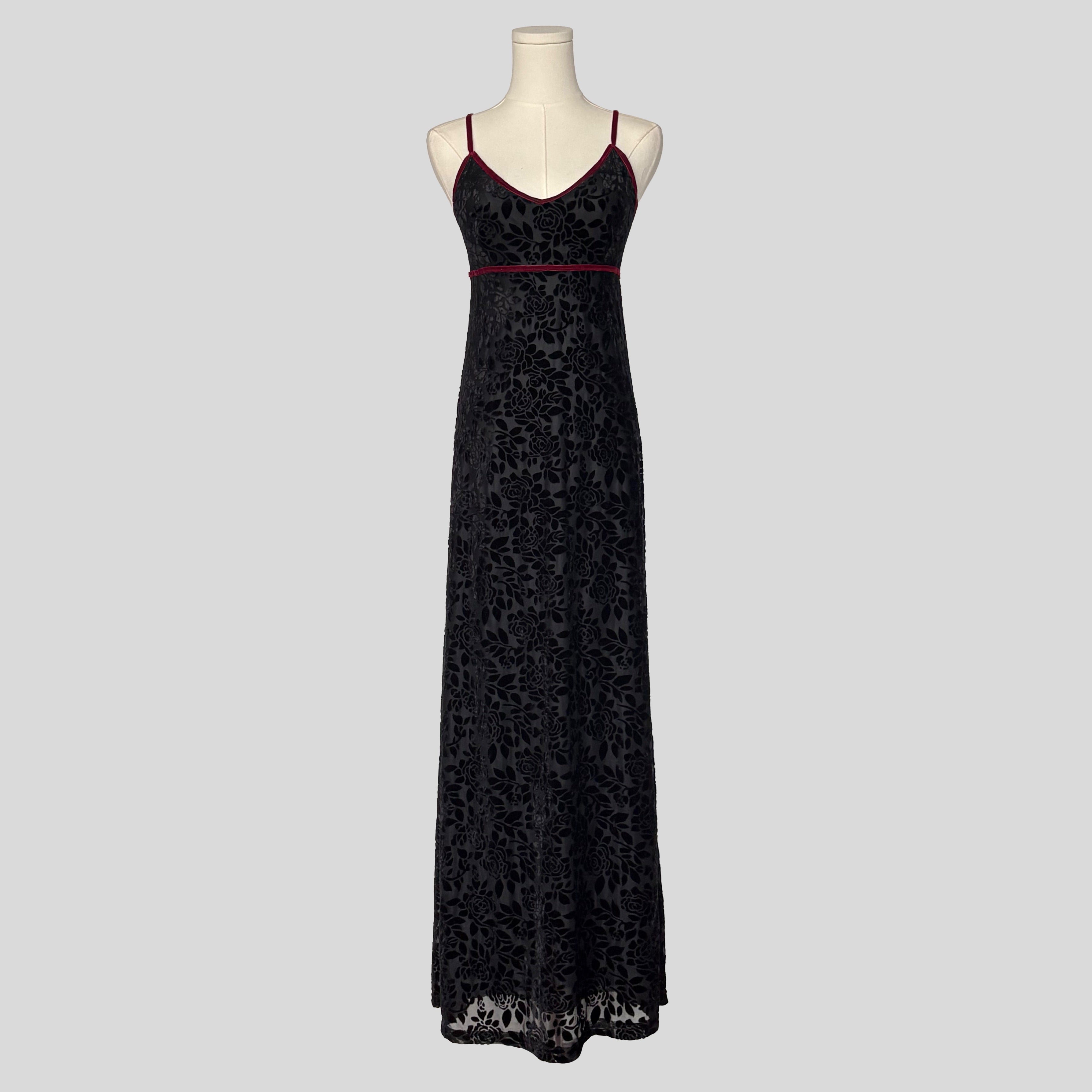 Velvet burnout floral gown