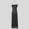 Striped patterned lace gown