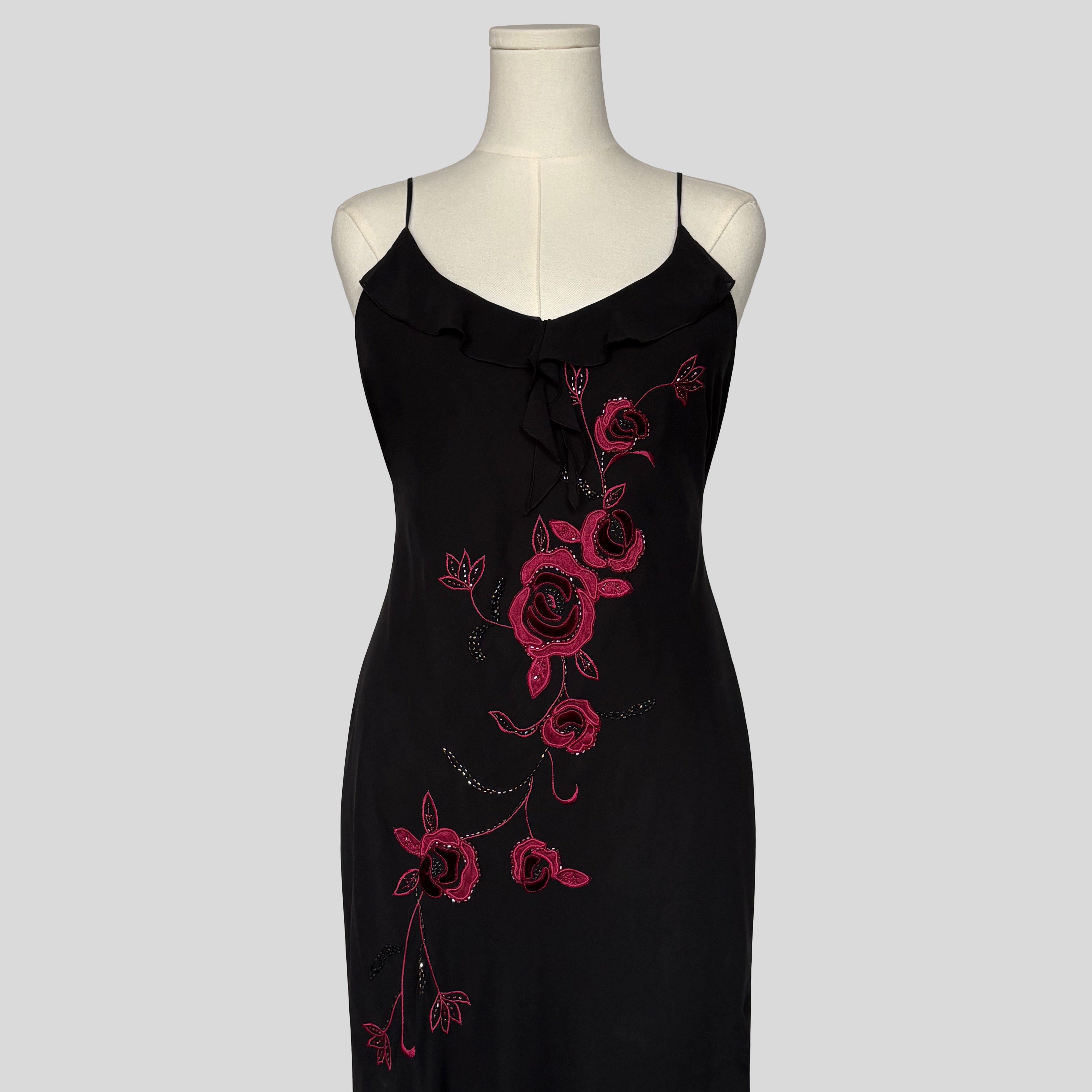 Embroidered embellished floral dress
