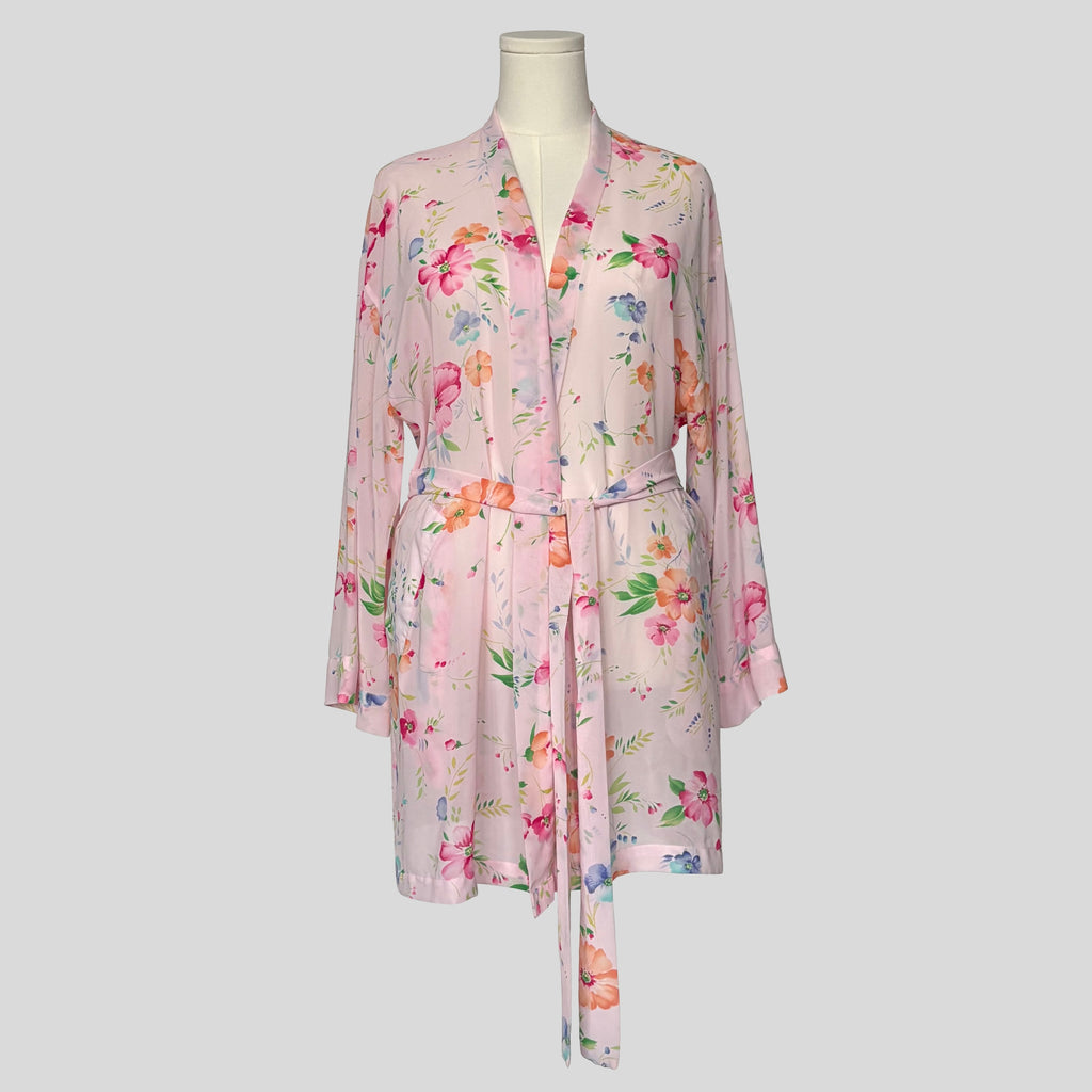 Sheer pastel floral robe