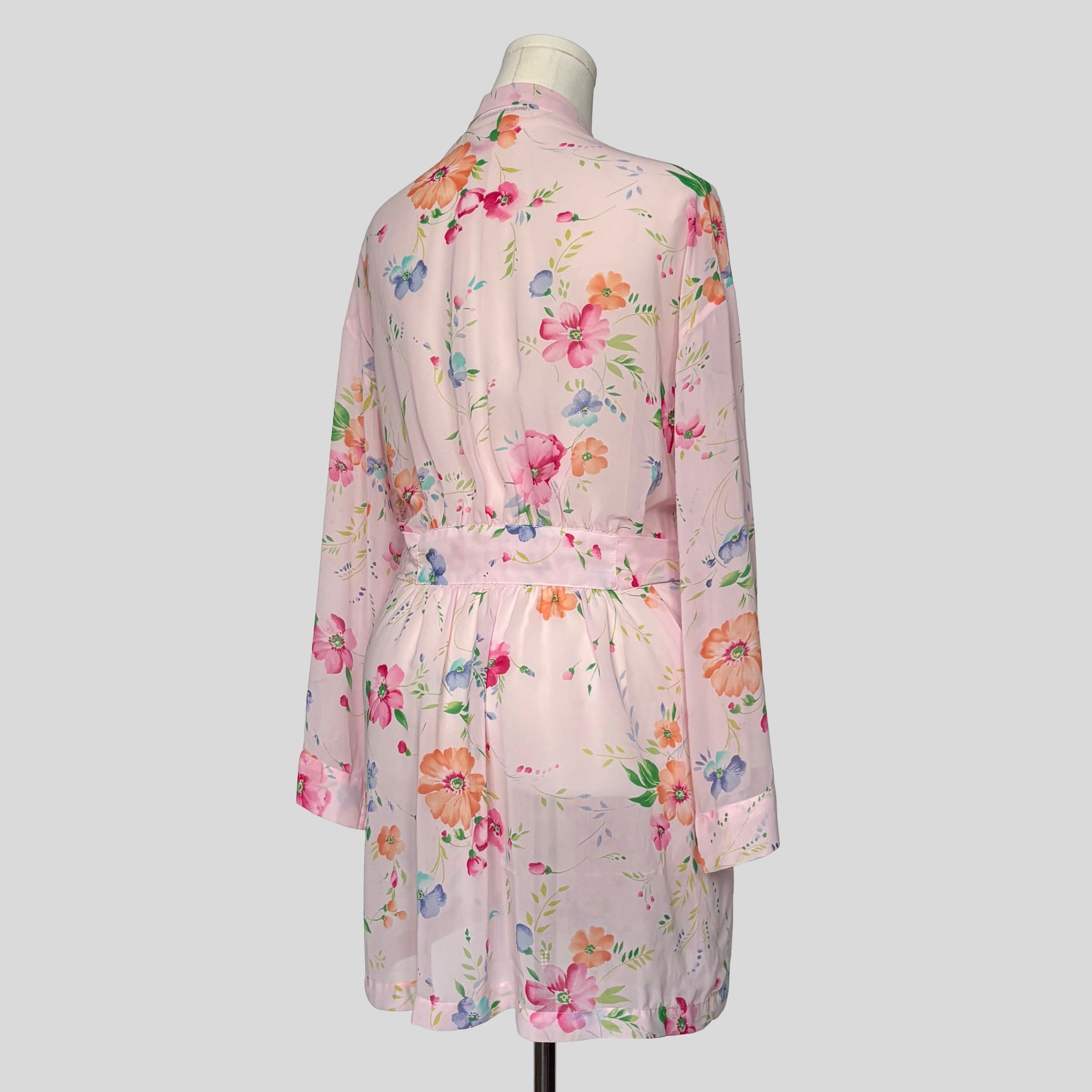 Sheer pastel floral robe
