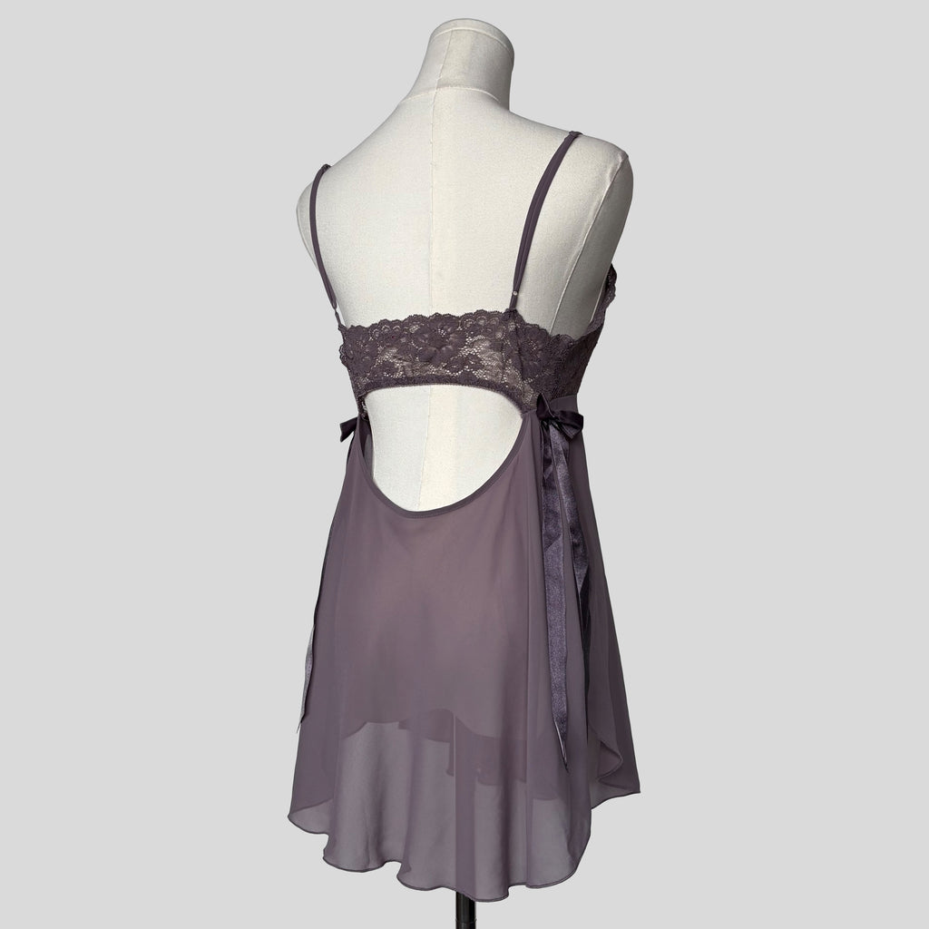 Sheer lace bust babydoll chemise