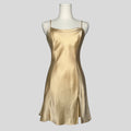 Silk slip dress in yellow