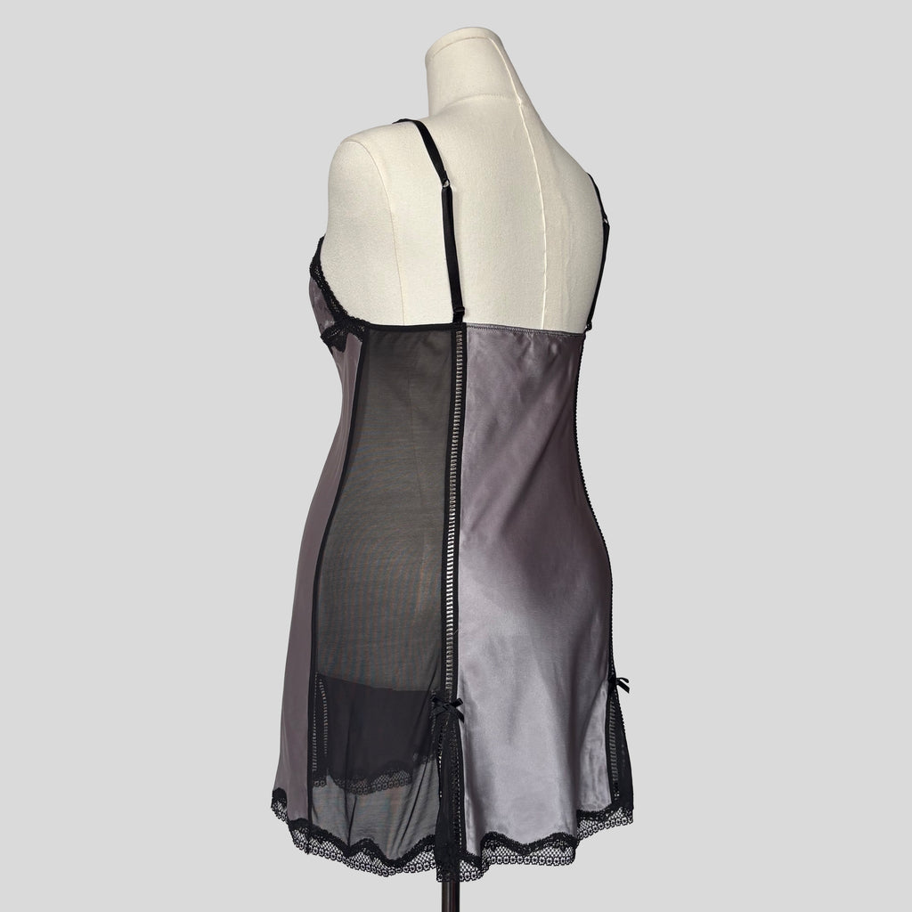 Silver lace trim chemise