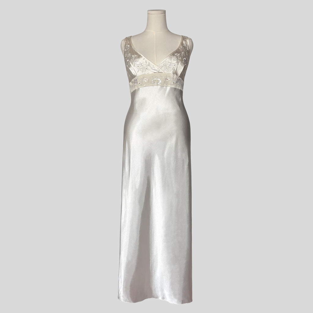 Silky embroidered sequin gown