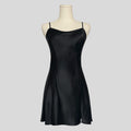 Silk slip dress in black