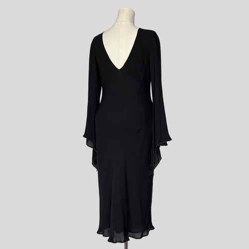 Beaded bell sleeve midi dress