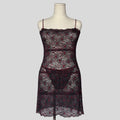 Sheer lace slip with matching panties