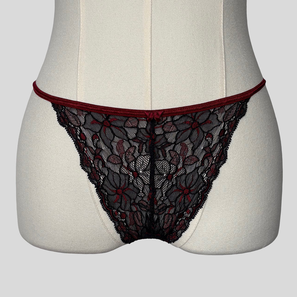 Sheer lace slip with matching panties