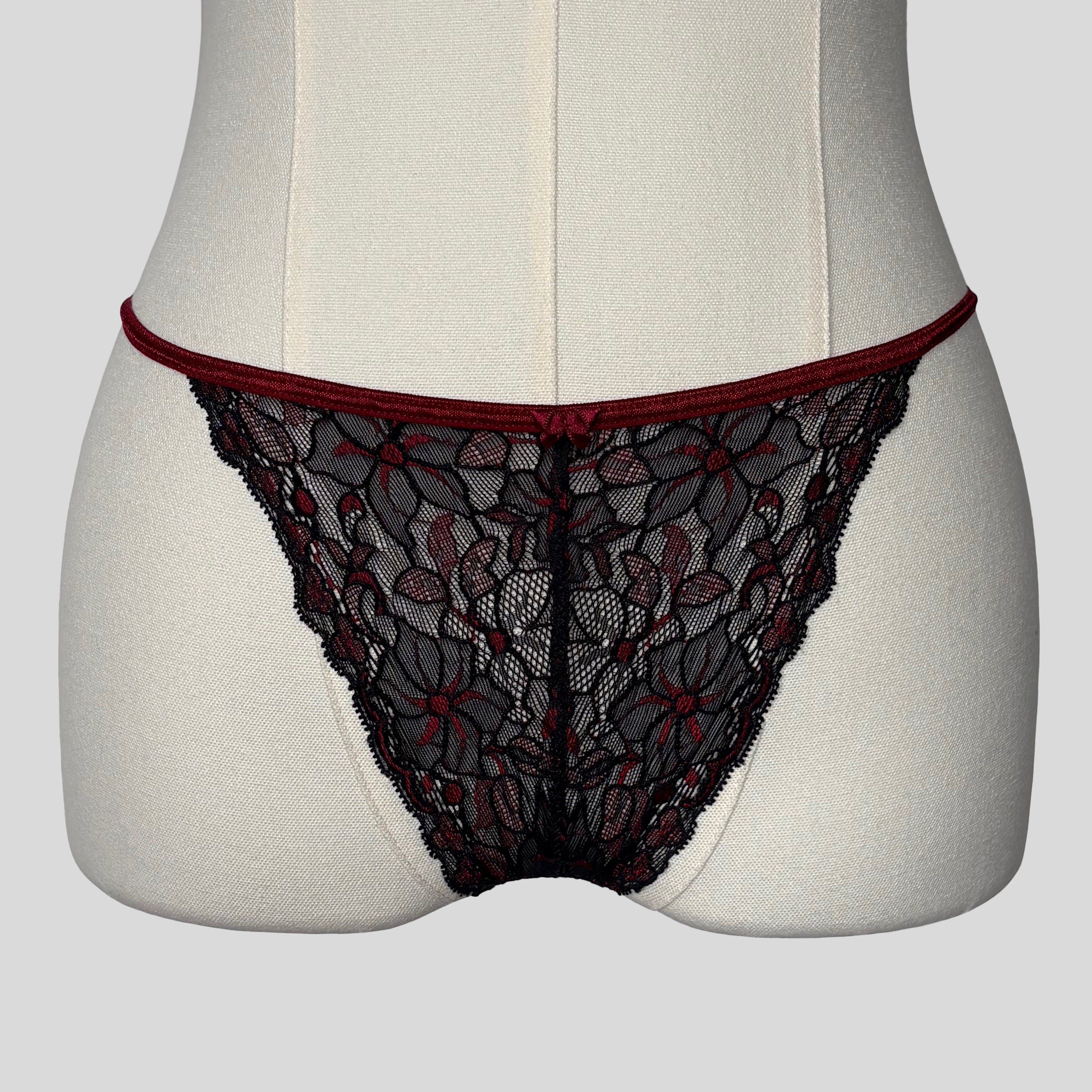 Sheer lace slip with matching panties