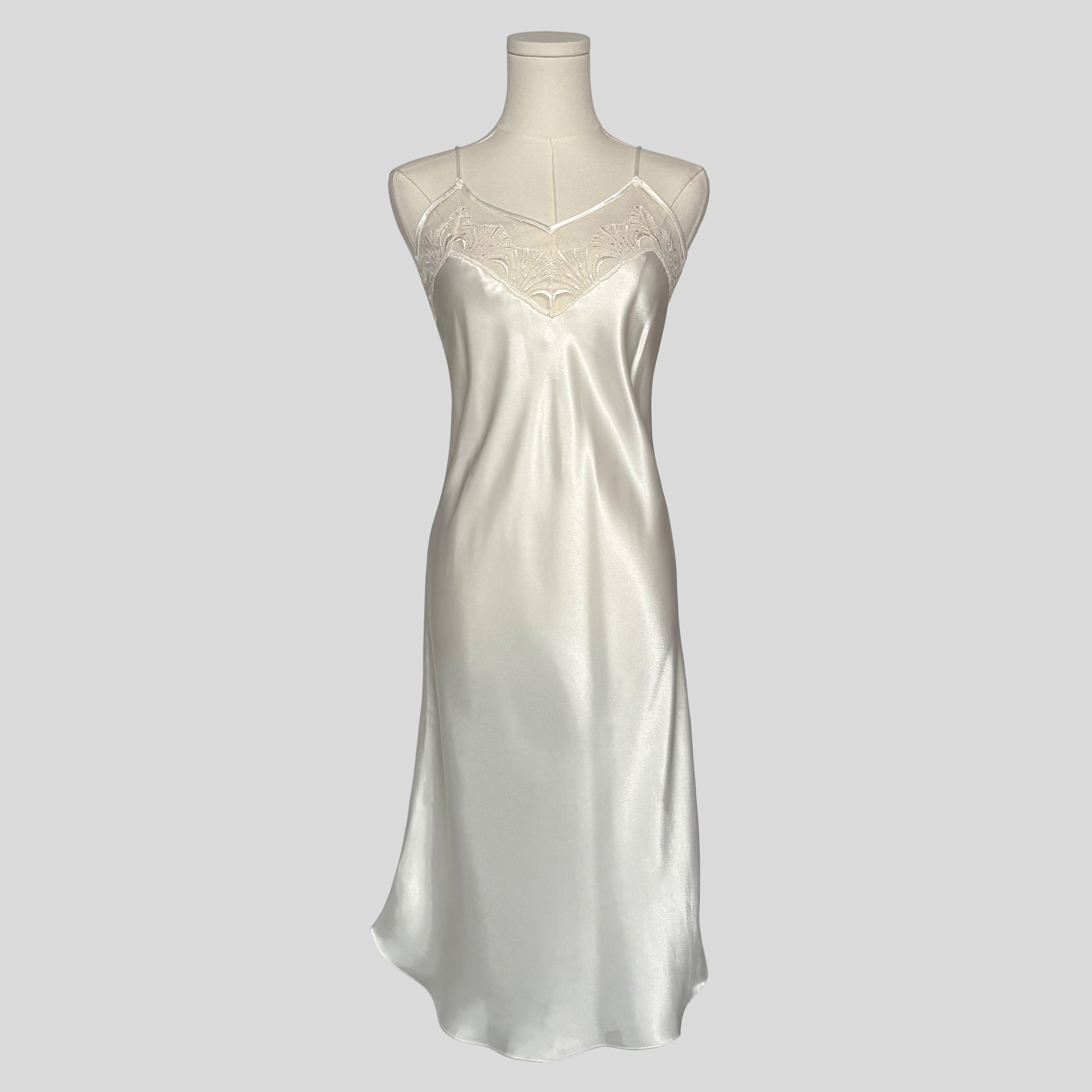 Bridal embroidered knee length slip