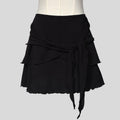 Ruffled tiered mini skirt
