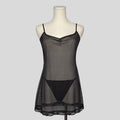 Sheer mesh slip dress with matching panties