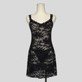 Lace backless mini dress with matching panties
