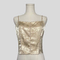 Brocade floral cami in gold