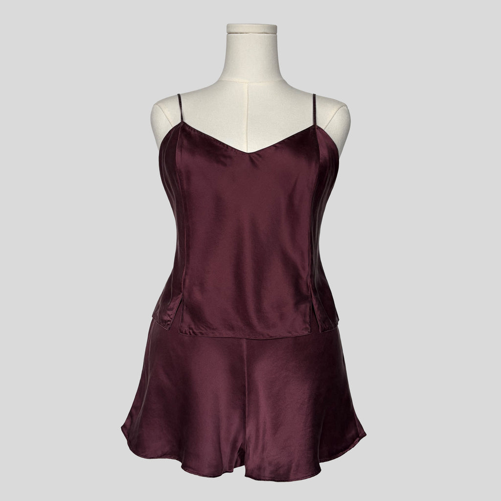 Matching silk cami and shorts set