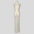 Delicate sheer lace gown in white