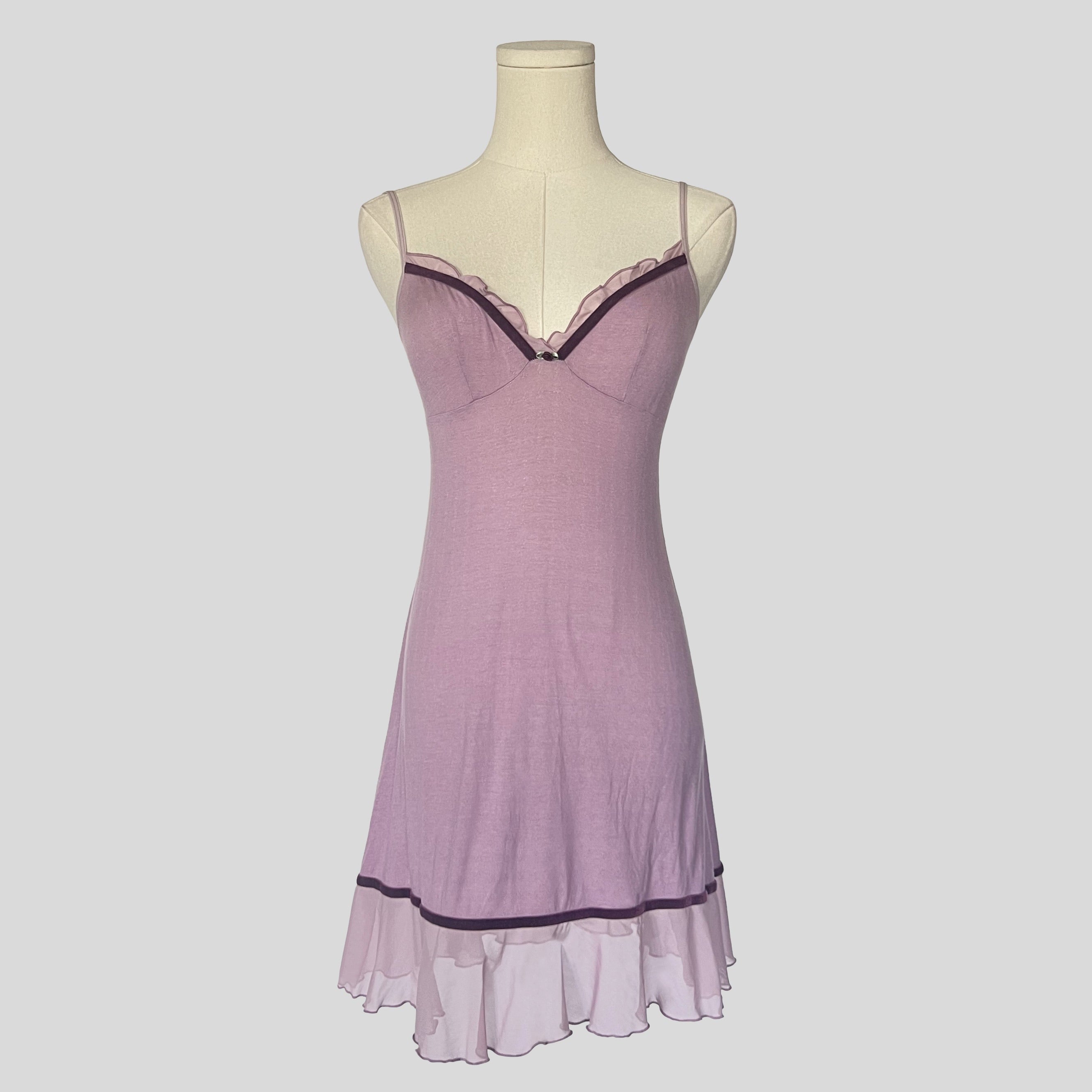 Pointelle ruffled slip