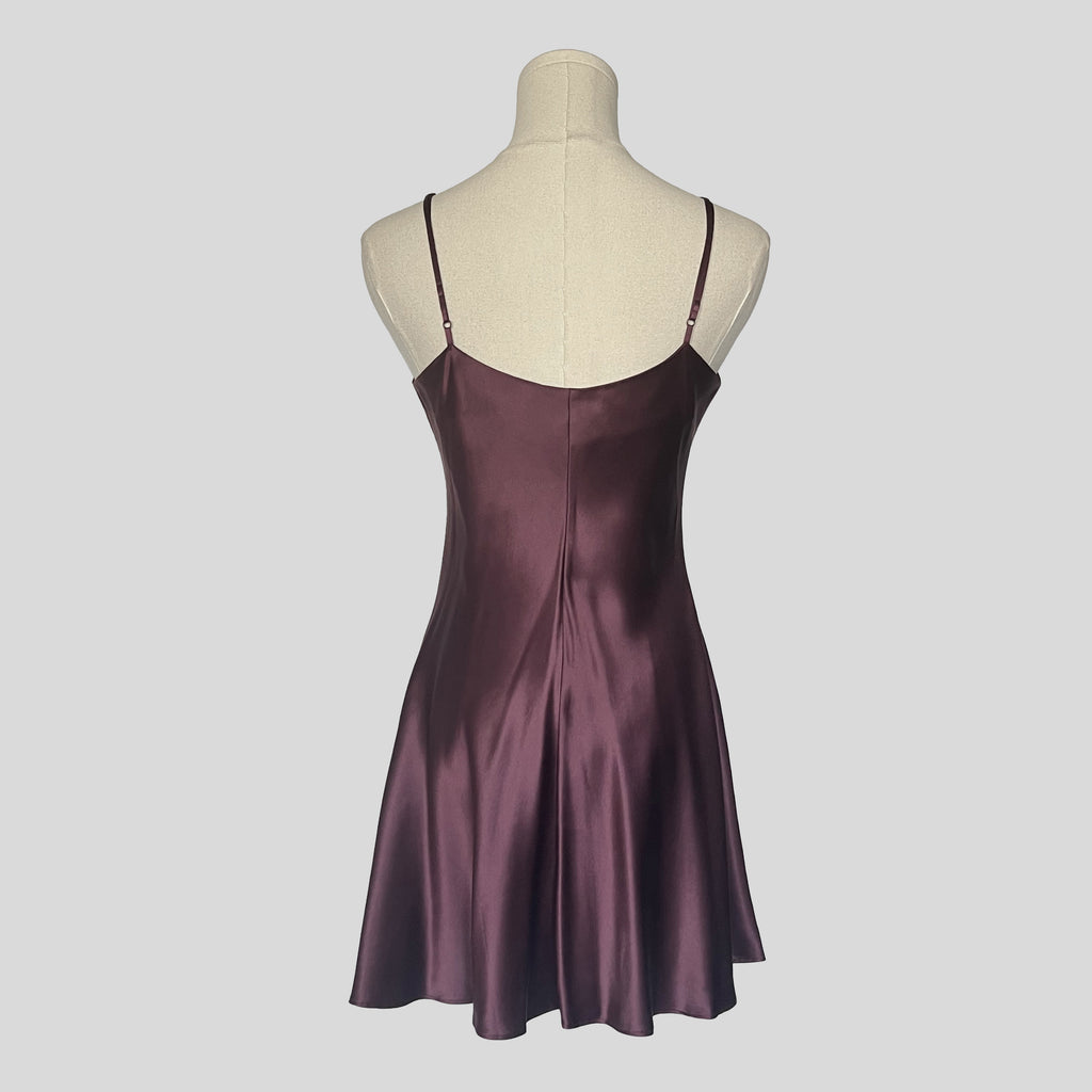 Silk slip dress in wine