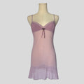 Textured bust ruffled slip dress in purple