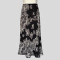 Floral midi skirt in black and white