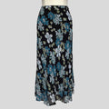Floral midi skirt in blue and black