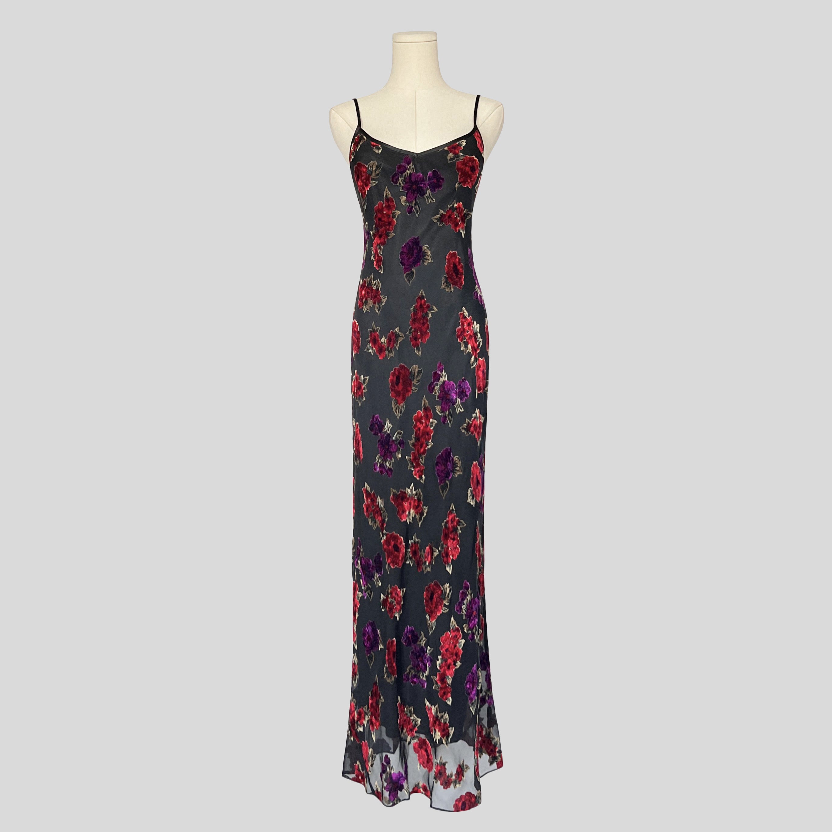 Velvet floral gown