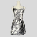 Fairy lace trim slip dress in black and white