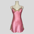 Silky lace trim slip dress