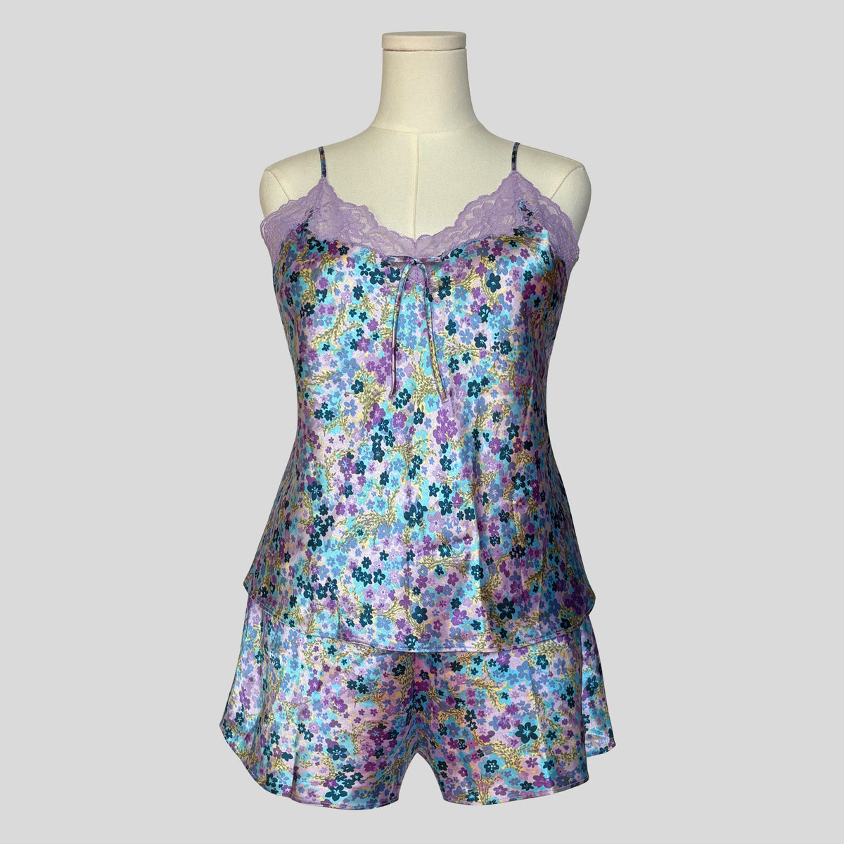 Silky floral pajama set
