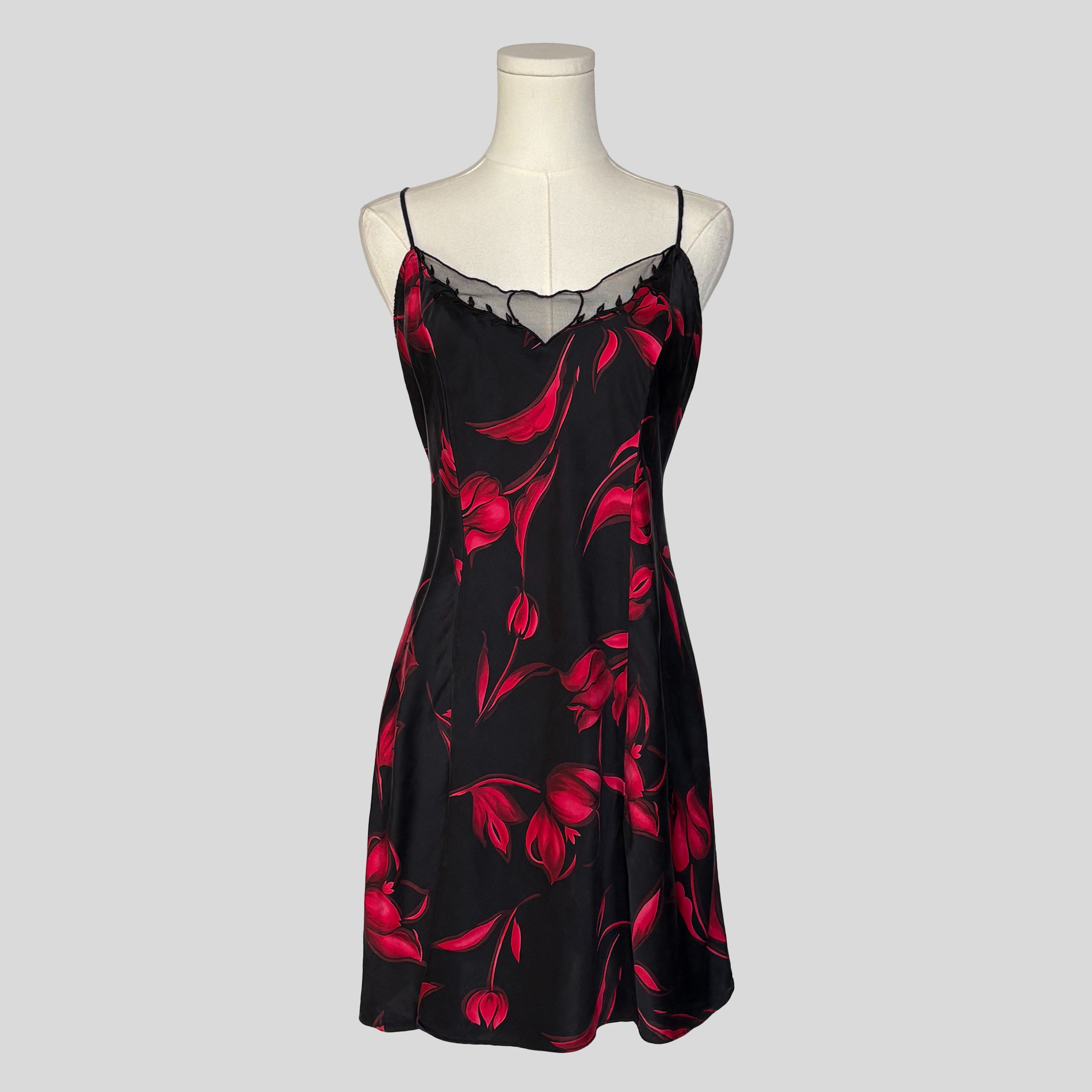 Rose floral slip dress
