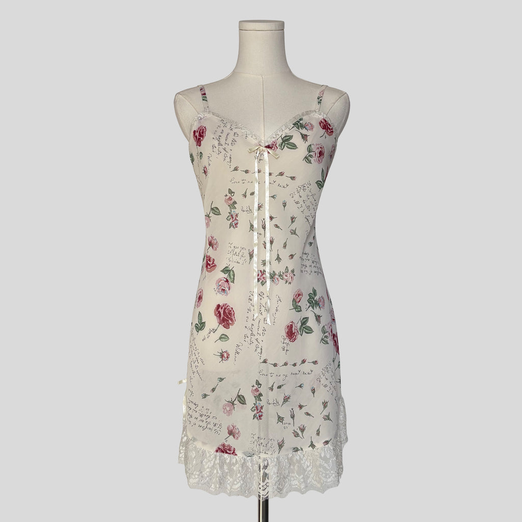 Love Letters floral sheer slip dress