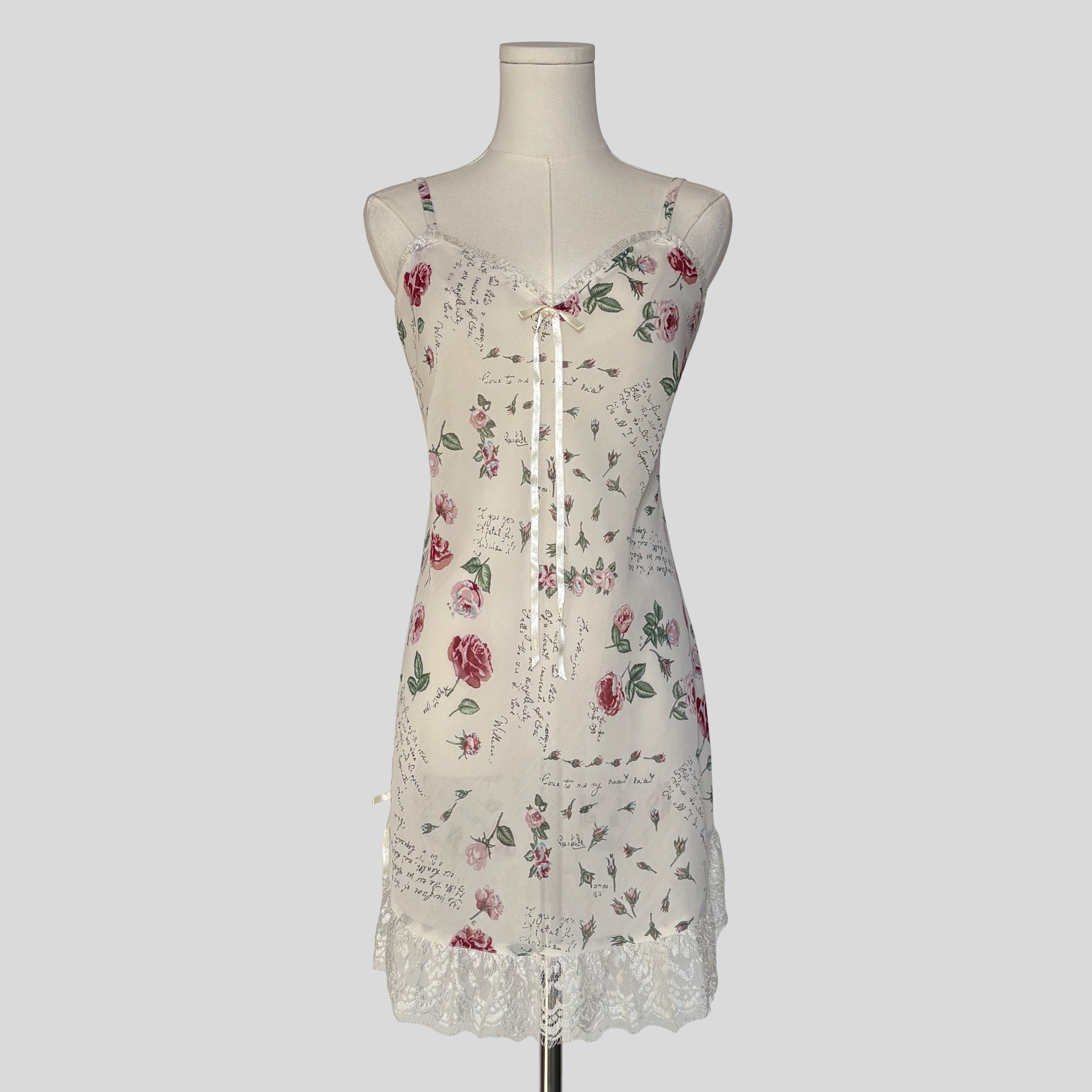Love Letters floral sheer slip dress