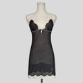 Polka dot lace trim chemise