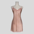 Lace trim silk slip dress