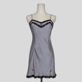 Sweetheart lace trim rosette slip dress
