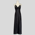 Embroidered beaded silky gown