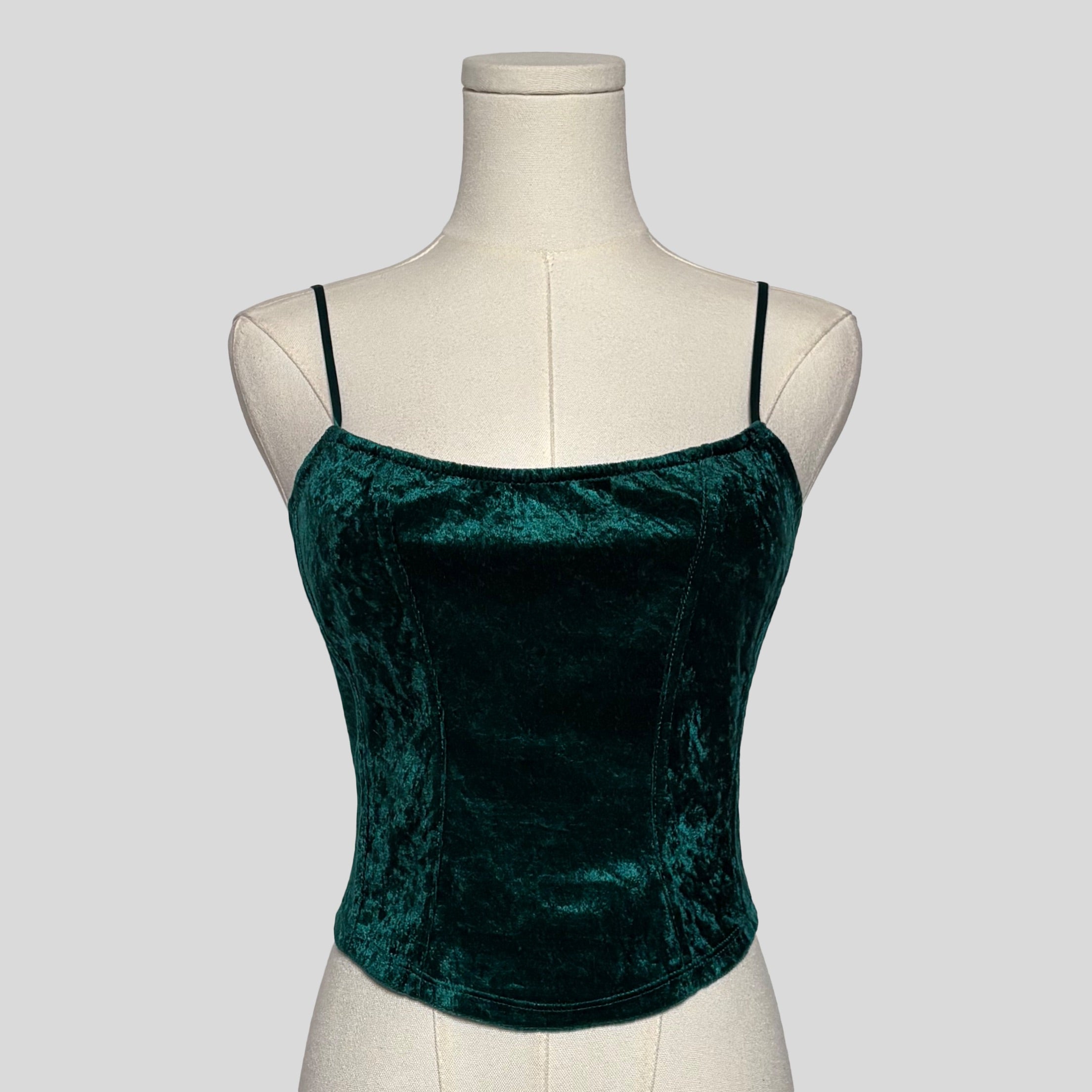 Velvet cami in emerald green