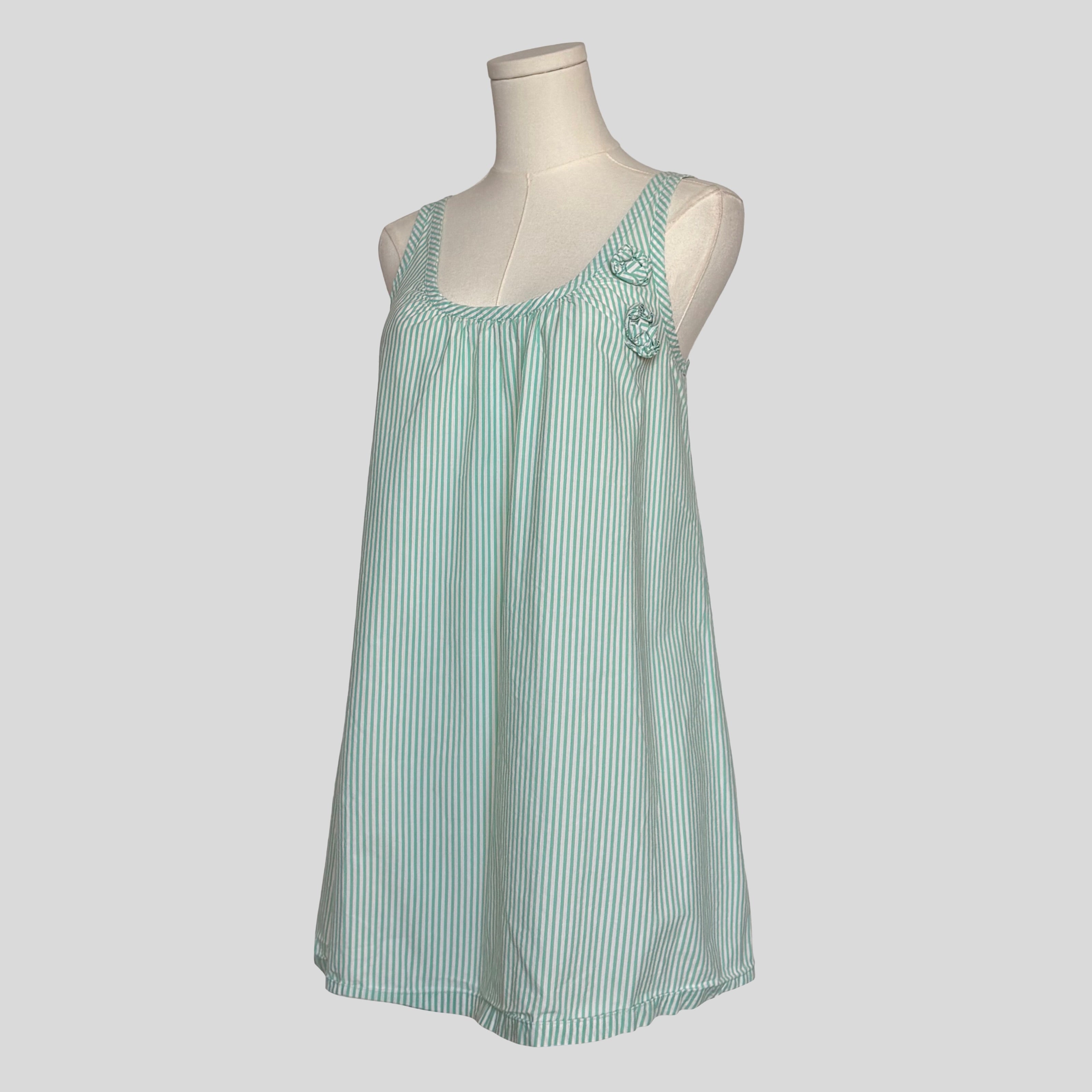 Pinstripe babydoll mini dress