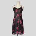 Floral sheer ruffled chemise