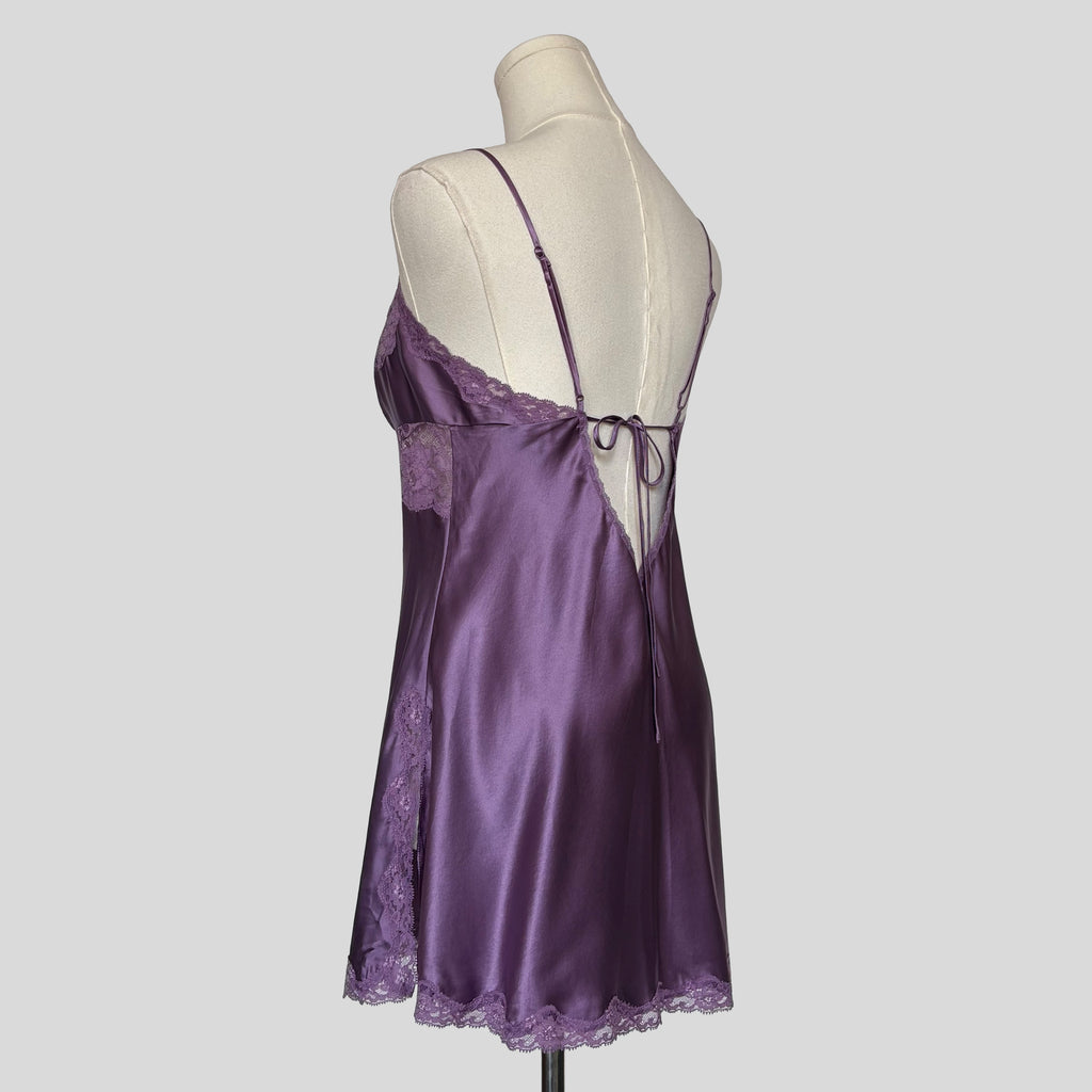 Sweetheart silk lace trim slip