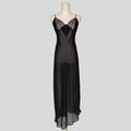 Sheer flower embroidery gown
